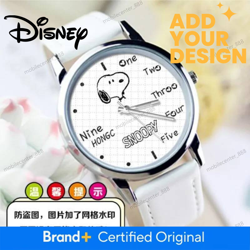 Designer Disney Snoopy Watch For Students, Cute Cartoon, Personalized Fashion Creative Casual Wristwatch, Birthday Gift For Boys And Girls Luxury