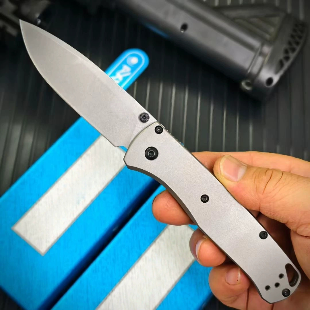 BM Mini 533-TI Damascus Titanium alloy Handles Bugout Folding Knife Outdoor camping hunting pocket EDC utility KNIVES