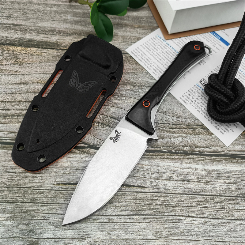 BM 15201 Fixed Blade Knife Sharp Tactical Straight Knife with Sheath Outdoor Combat Knife Hunting Survival Essential EDC Tools