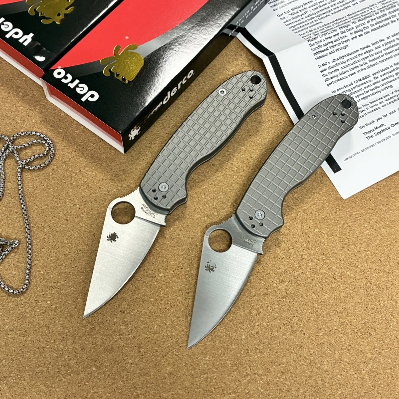 C223 Checkered Aluminum Alloy Handle Folding Knife Outdoor Pocket Knife with Full Steel Handle Camping Hiking Survival Knife Top