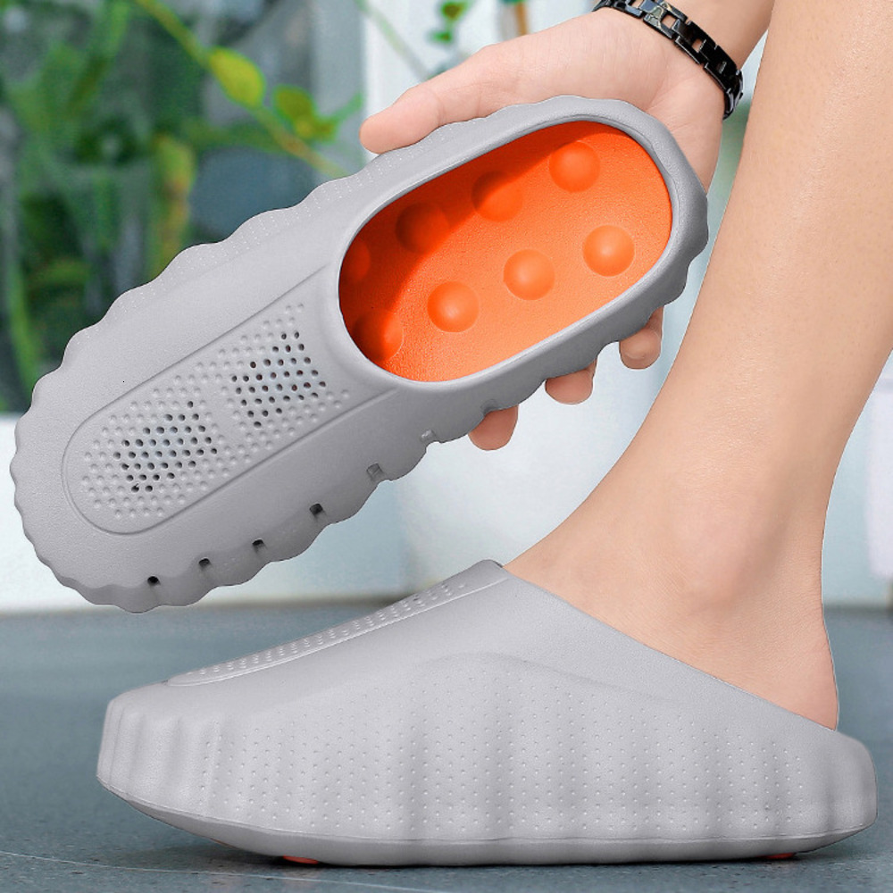 Summer Slippers Non-slip Soft Sole Home Slides Luxury Designer Slippers Daily Wear Soft Footwear Slides Closed-Toe Thick-Soled EVA Massage Recovery Sa