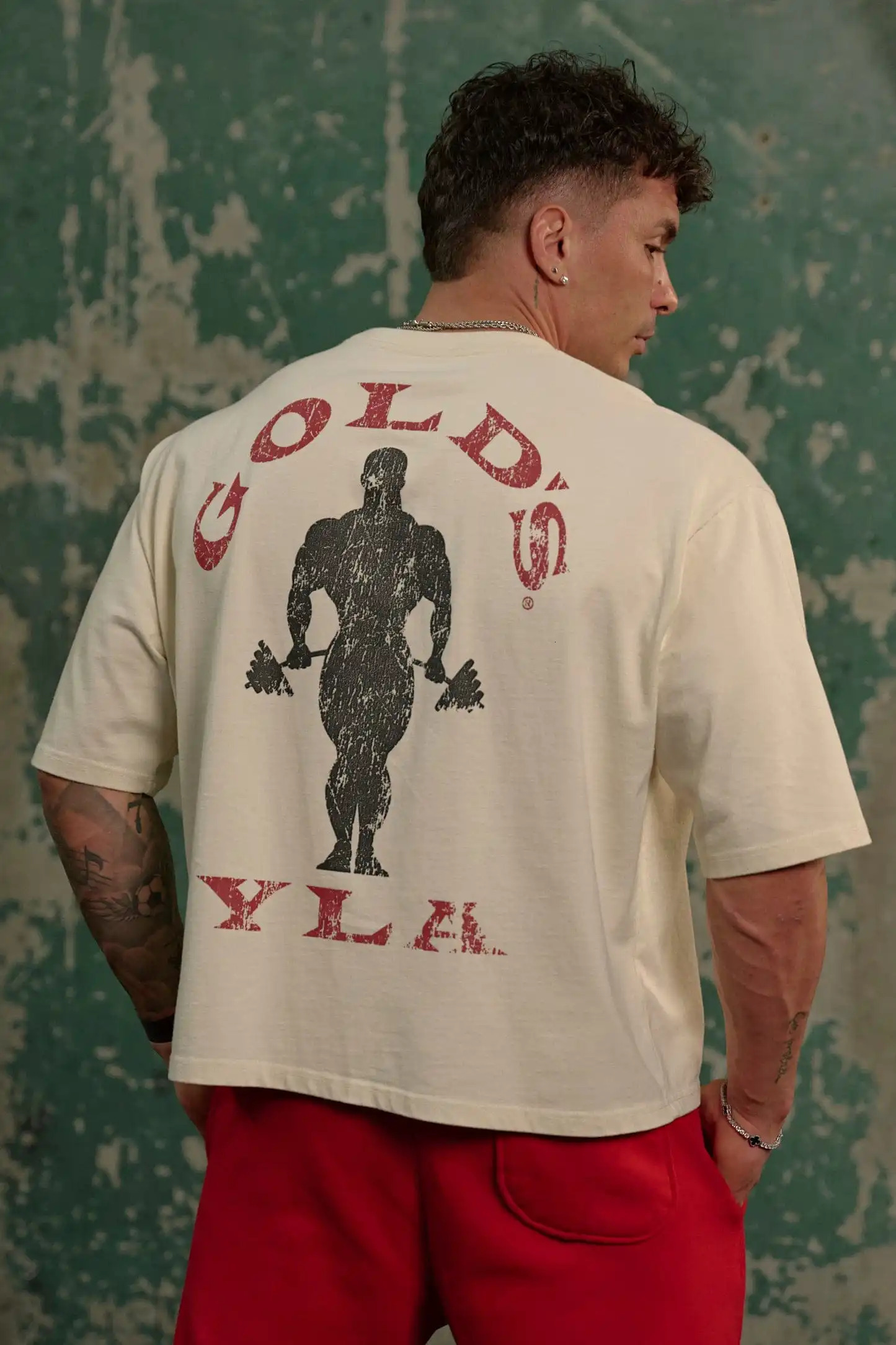 2026 Golds Gym Age Tees Mens Large-sized Printed T-shirt - Suitable for Daily Workouts Can Be Worn By Both Men and Women 260423