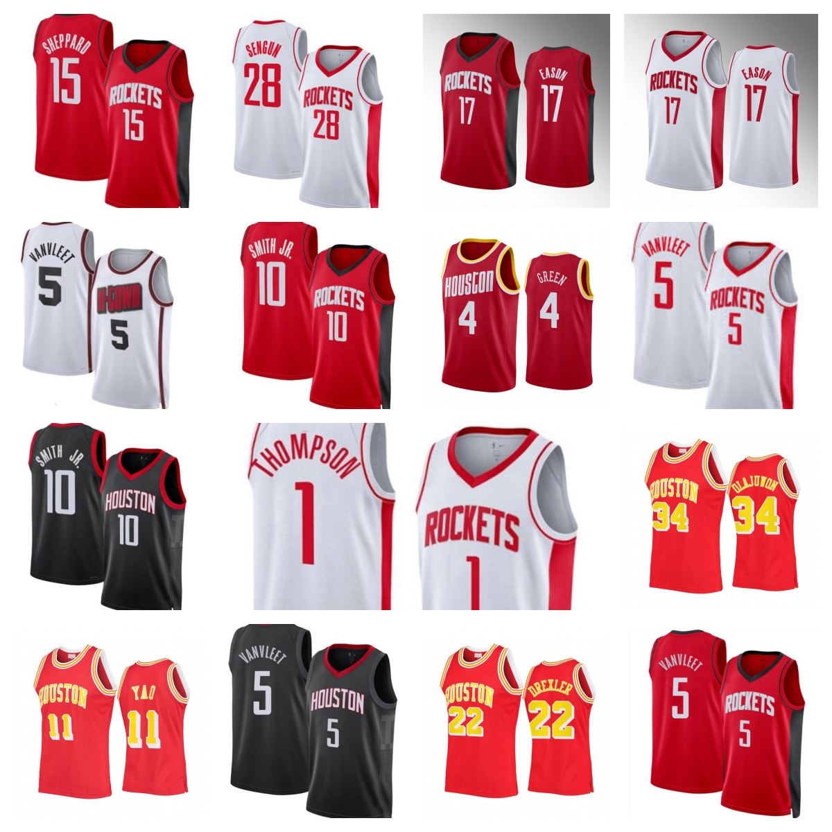 ts Alperen Sengun Kevin Durant Jabari Smith Jr Fred VanVleet Reed Sheppard Tari Eason Jalen Green Steven Adams Clint Capela Swingman Jersey
