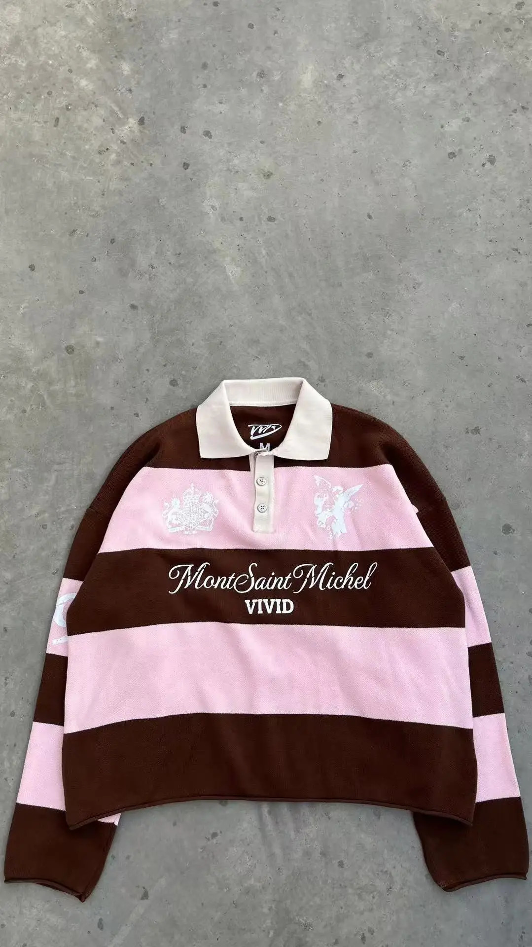 2026 Stripe Color Matching Ins Style American Retro Long Sleeve Polo Shirt Mens and Womens Personalized Street Trend 260423 - view 5