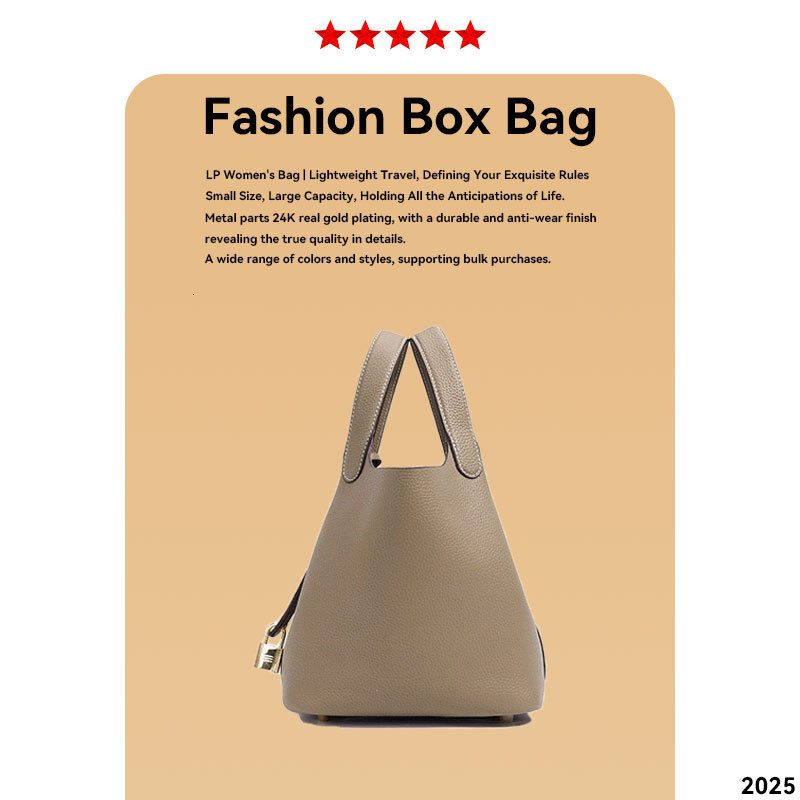 Designer Luxury Cross-border Hot Selling Vegetable Basket Handbag Women's Handbag 2026 Summer New TOGO Cow Leather Bag Women's Bucket Bag Wh