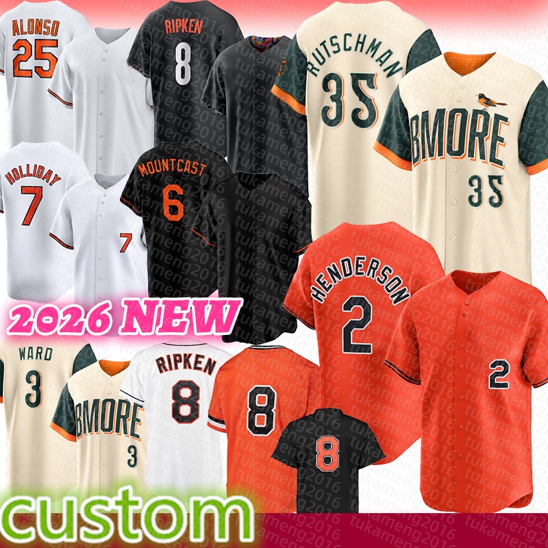 Adley Rutschman Gunnar Henderson Baseball Jerseys Pete Alonso Cal Ripken Jr Jackson Holliday Taylor Ward Ryan Mountcastle Samuel Basallo Colton Cowser
