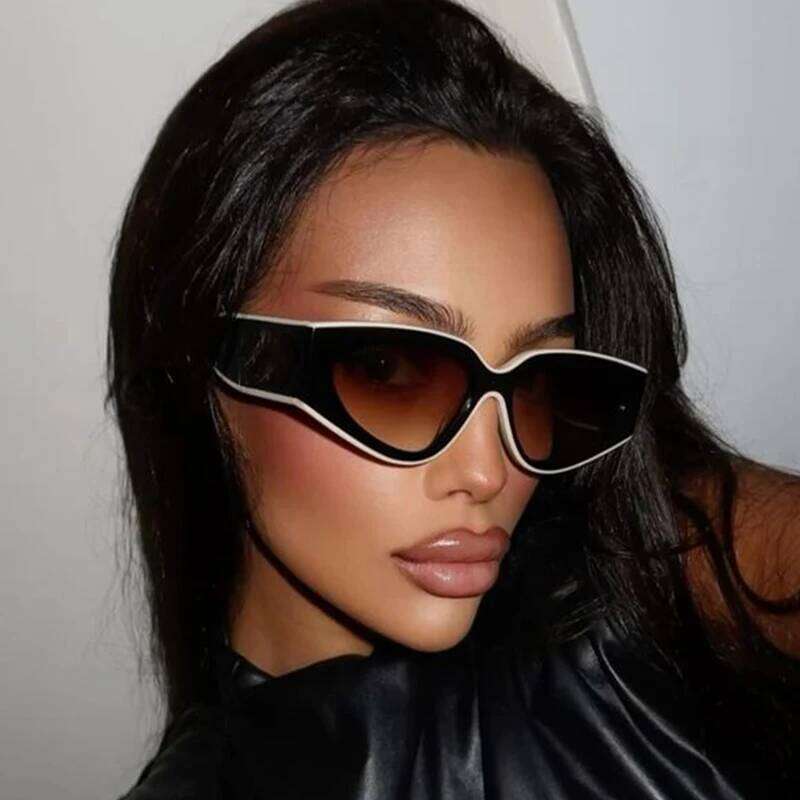 Retro Fashion Punk Cat Eye Sunglasses Women Cool Brand Plastic Unisex Sun Glasses Black White Shades Uv400 Chunjinqiuli