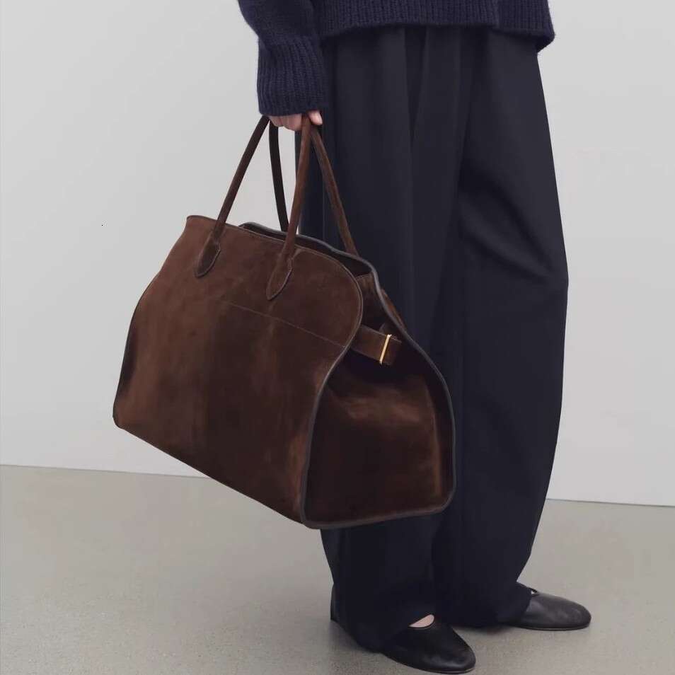 Luxury Autumn Winter Margaux Suede Tote Bag, Frosted Cowhide, Large Capacity, Niche Commuter Handbag, Fashion Women Shoulder Crossbody Bag SENYY