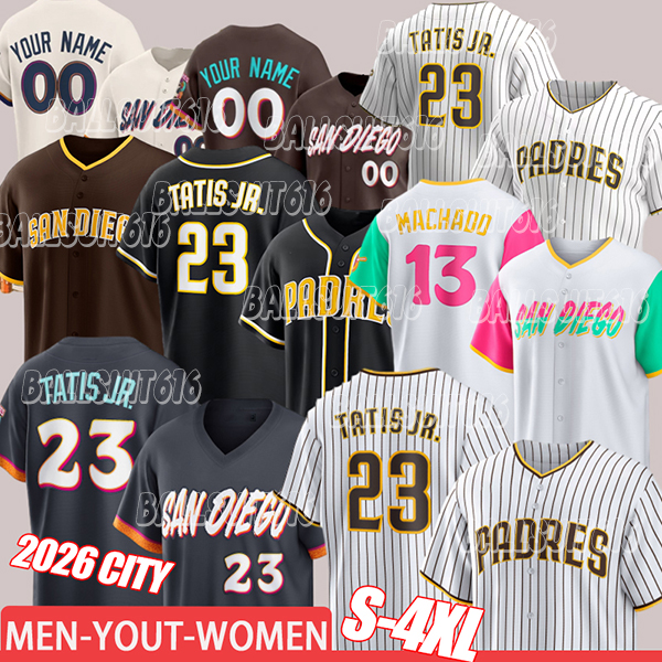 San Diegos Padres Jersey 23 Fernando Tatis Jr. 2026 City Connect Nick Castellanos Manny Machado Jackson Merrill Bogaerts Joe Musgrove Cronenworth Darvish Cruz 4XL