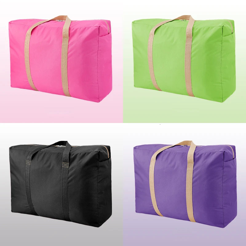 130L Large Capacity Folding Luggage Bag Unisex Thickening Oxford Cloth Travel Duffel Bags Sturdy Moving House Storage 260424