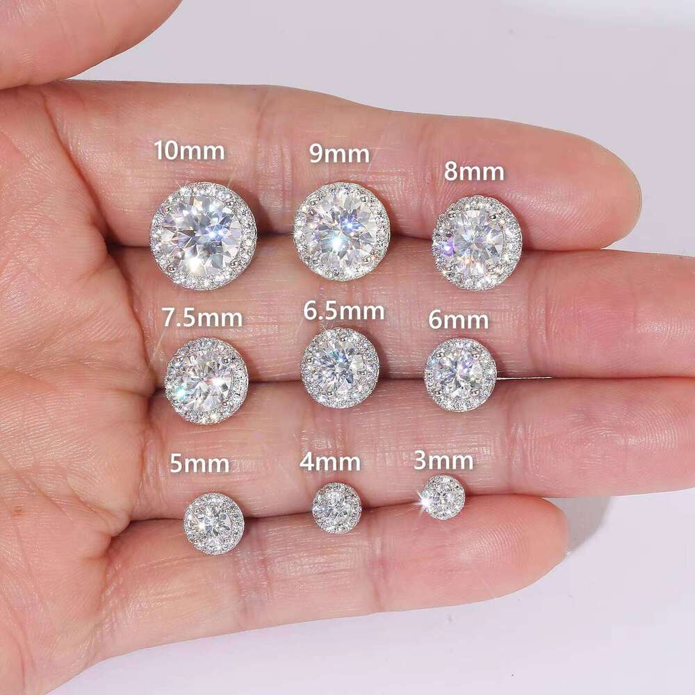 Cluster Women's Gift 1ct 2 3 Carat S925 Sterling Silver VVS1 GRA Lab-Crafted Diamond Diaspore Earrings for Men