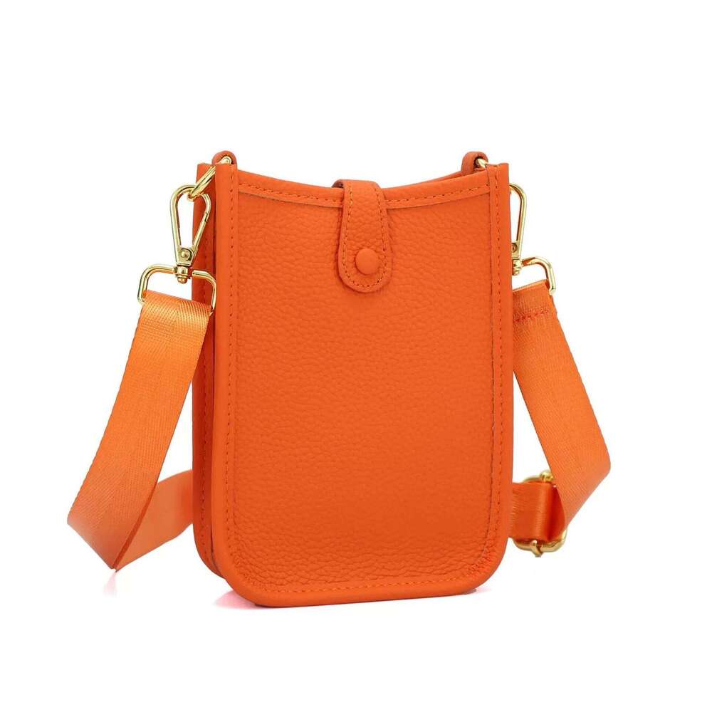 Vintage Tanned Leather Shoulder Fit 6.5 Inch Women's Phone Bags Bucket Cross Bag