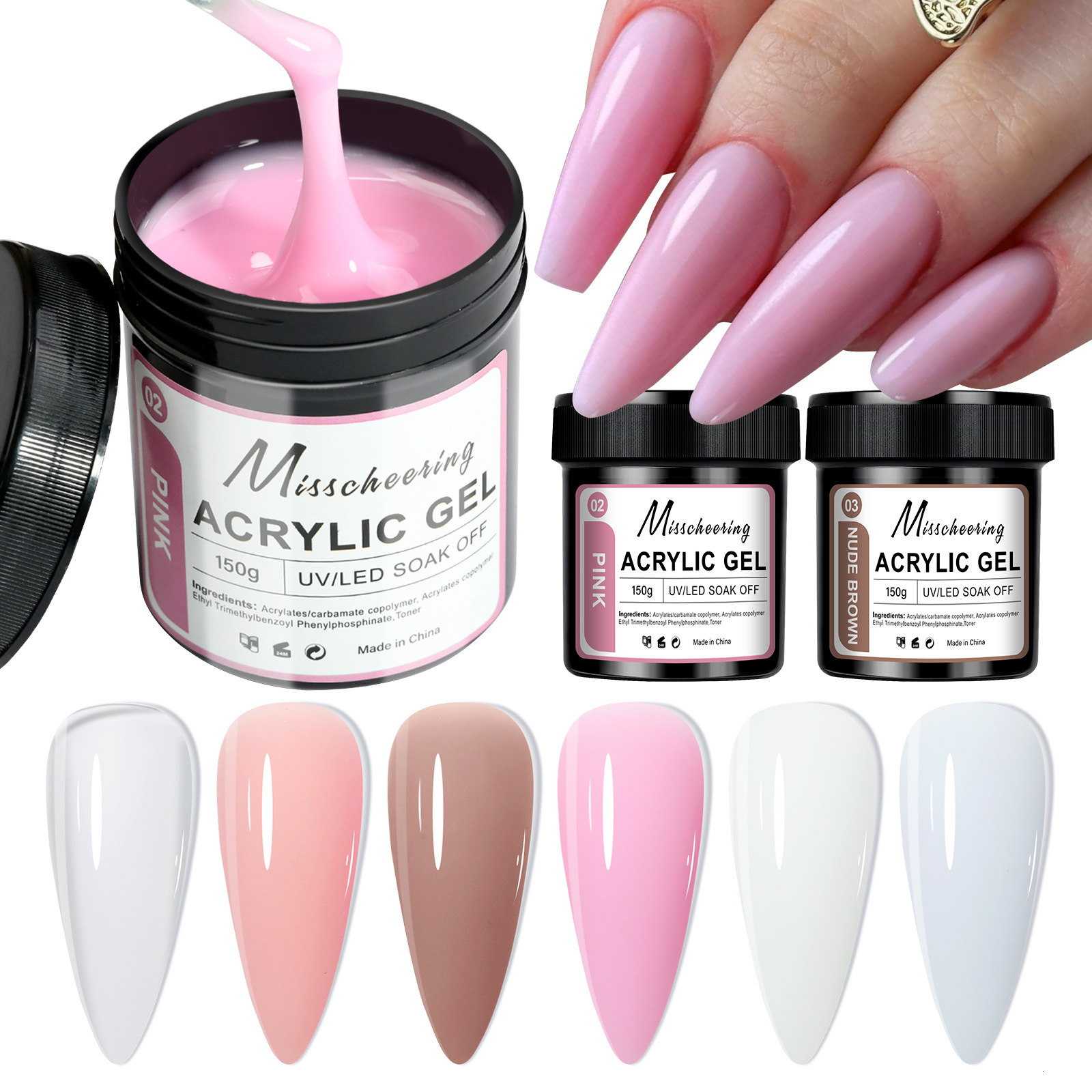 Nail Art Special Large Capacity 150g Nail Extension Gel Nude Color Shaping Extension and Reinforcement Three-in-One 260327