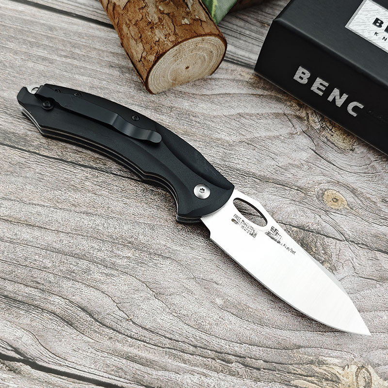 BM818 Tactical D2 Satin Blade Wilderness Survival Pocket Folding Knife Outdoor Camping Rock Climbing Portable Knife Rescue Knife