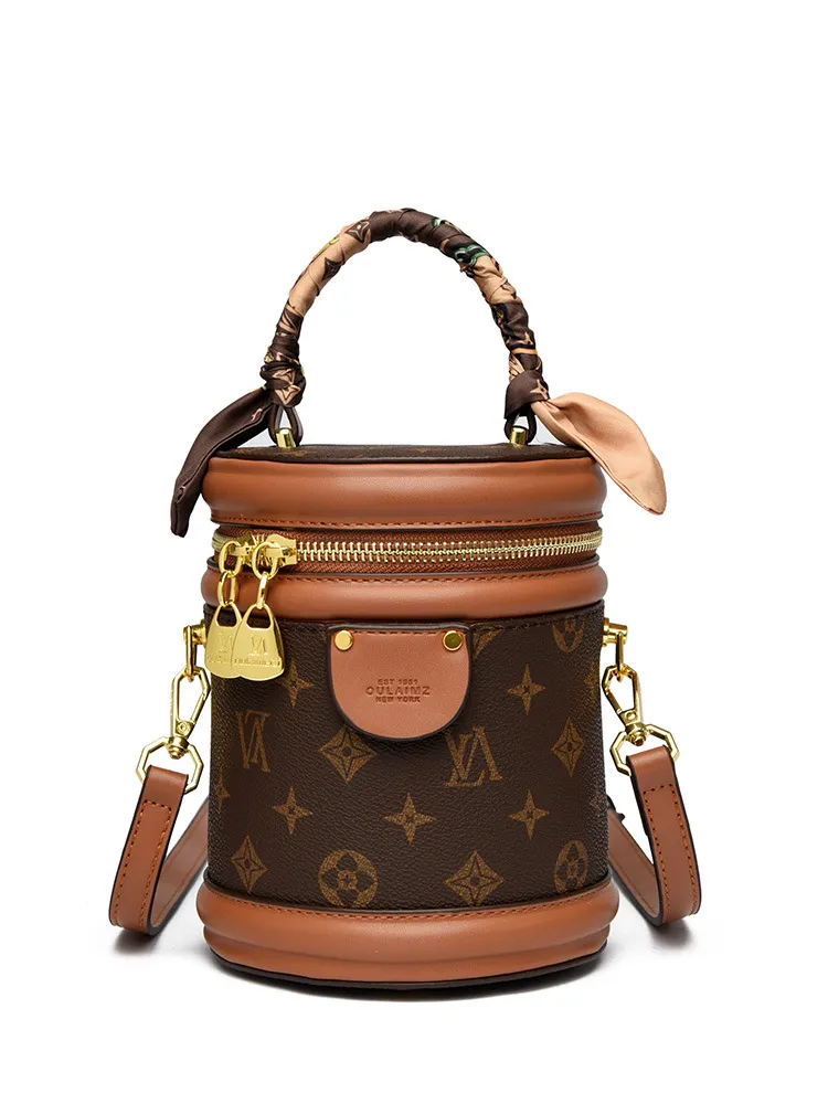Classic printed fashion bucket bag, designed exclusively for women a versatile, retro-inspired crossbody bag