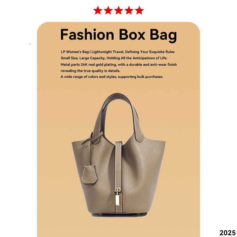 Designer Luxury Cross-border Hot Selling Vegetable Basket Handbag Women's Handbag 2026 Summer New TOGO Cow Leather Bag Women's Bucket Bag Wh