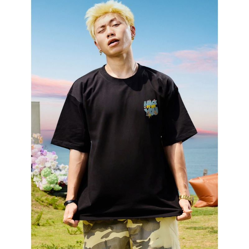 2026 New Men's American Vintage Short Sleeve T-Shirt, Summer Casual Loose Streetwear Tee, Retro Half Sleeve & Five Sleeve Tops for Men