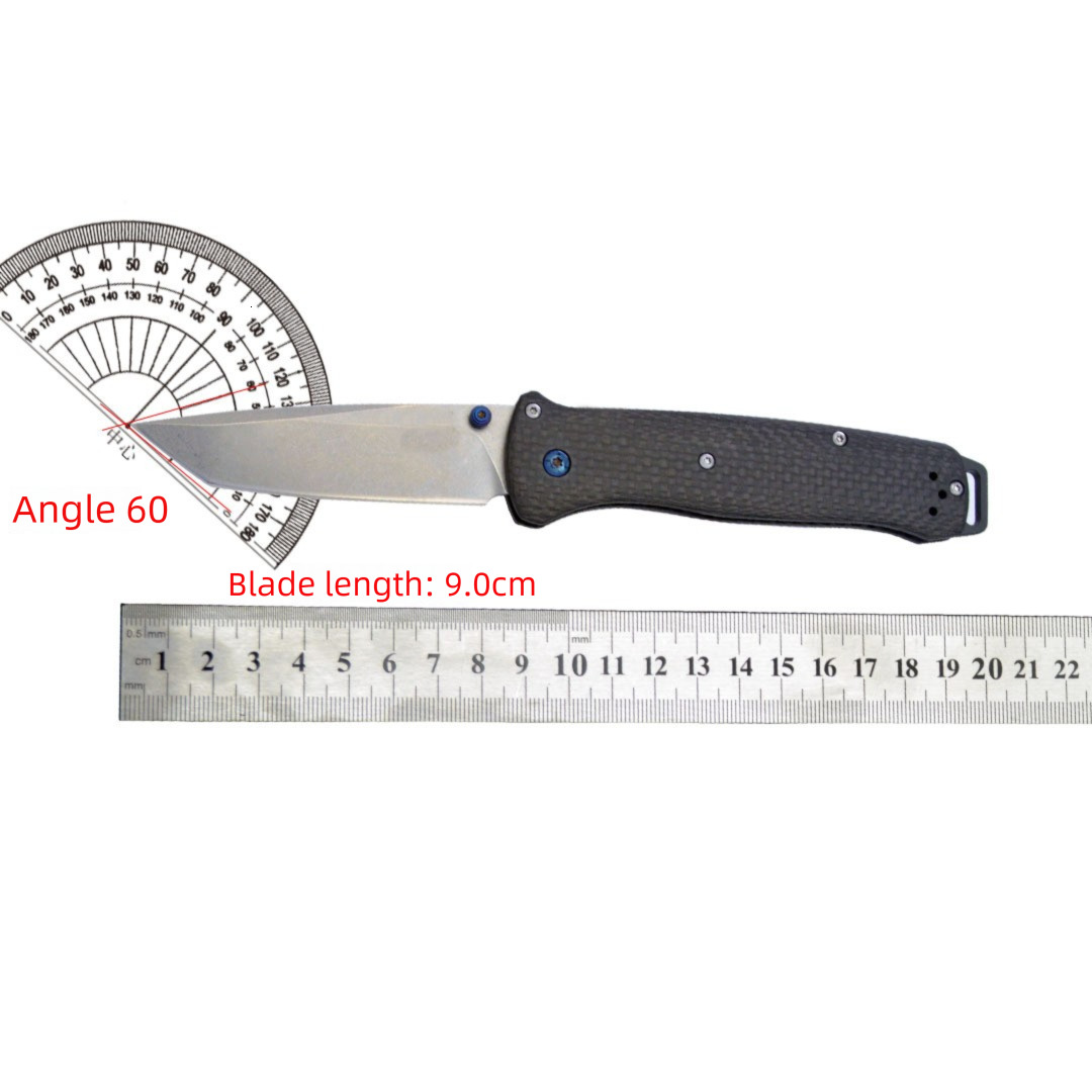 High-Quality Carbon Fiber BM537 Folding Knife with Carbon Fiber Handle, Outdoor Camping Survival Pocket Knife