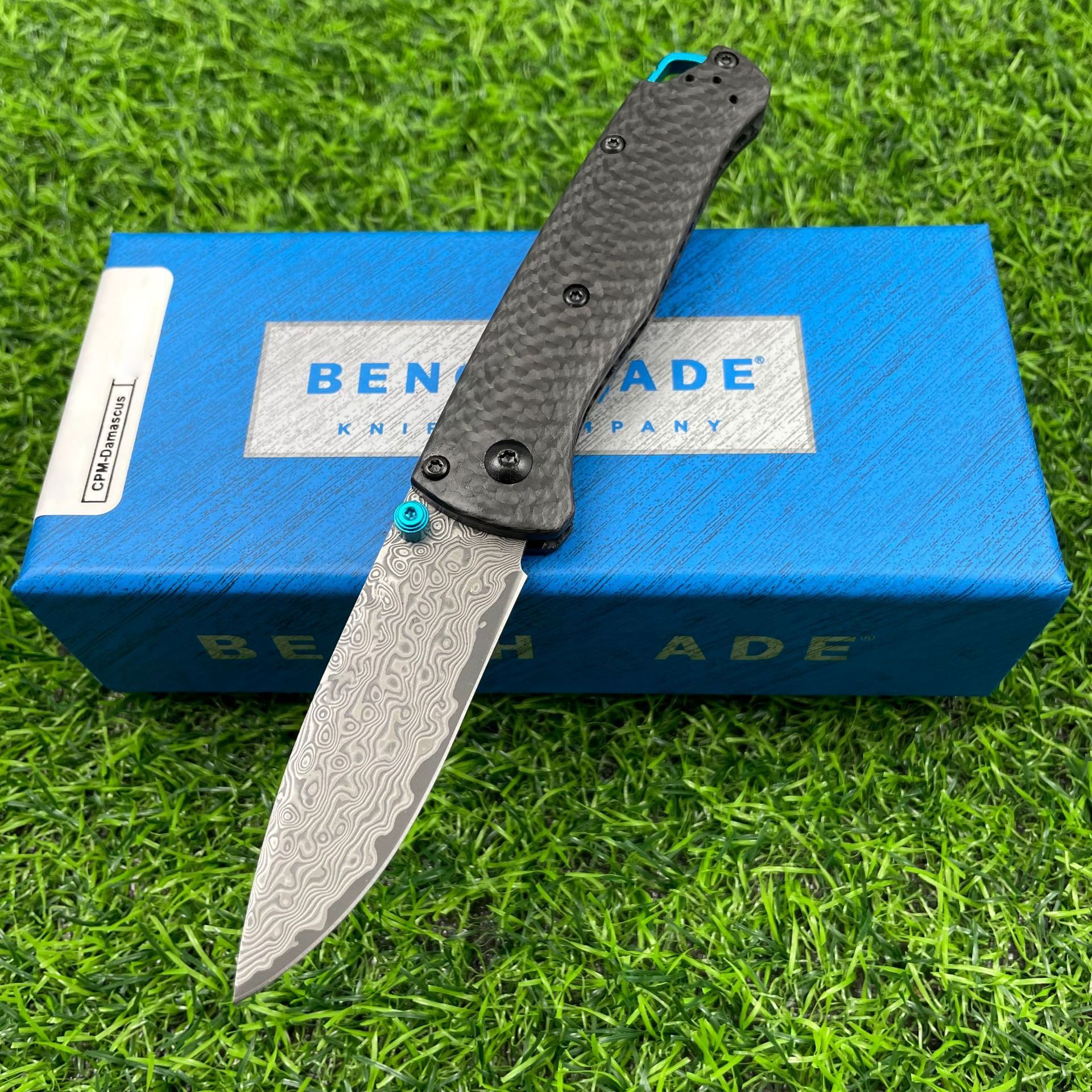 BM535 Folding Tactical Knife Damascus Steel Blade Bugout Knife Carbon Fiber Handle Pocket Outdoor Camping Self-defense Knives