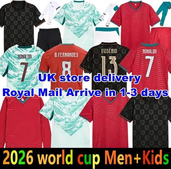 UK Stock 2026 27 World Cup portugals Ronaldo JOAO FELIX Portugal soccer jerseys 26 RUBEN NEVES Portuguese football shirt BERNARDO BRUNO FERNANDES kits kids