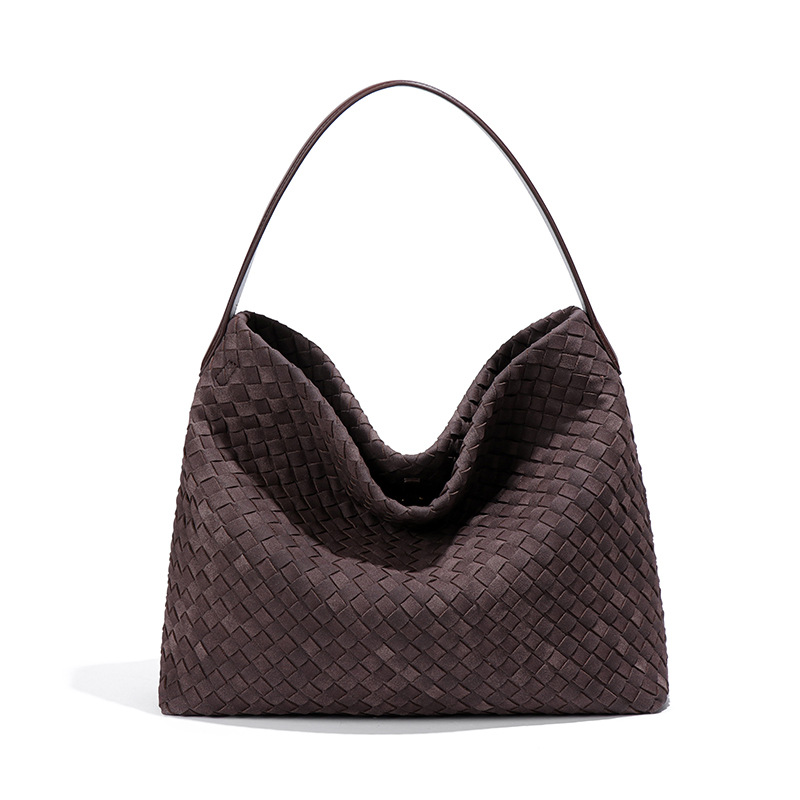 Vintage Pebble-Weave Shoulder Bag Women's Large-Capacity Convertible Crossbody Bag Perfect for daily commuting and casual outings