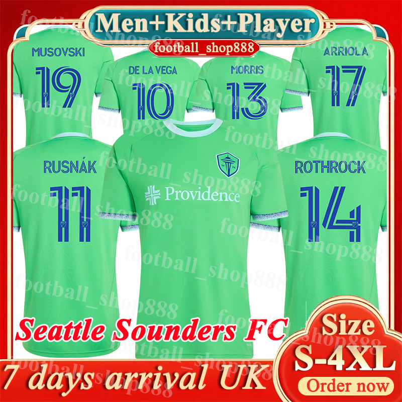 4XL Seattle Sounders 26 27 Soccer Jerseys ROTHROCK RUSNAK DE LA VEGA 2026 Football Shirts FERREIRA ARRIOLA MUSOVSKI ROLDAN DOTSON PETKOVIC FREI Men Kids Kit Socks Set