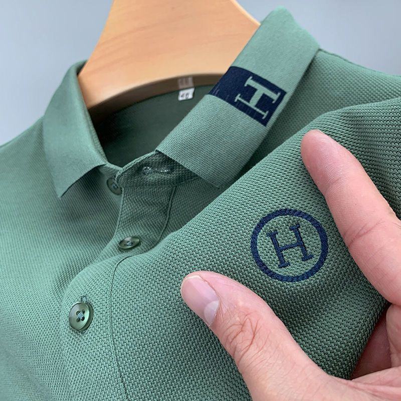 2026 New Men's Short-sleeved T-shirt - Embroidered - Luxury Youth And Middle-aged Collared Polo Shirt - Outdoor Large-sized Casual Business Men&#