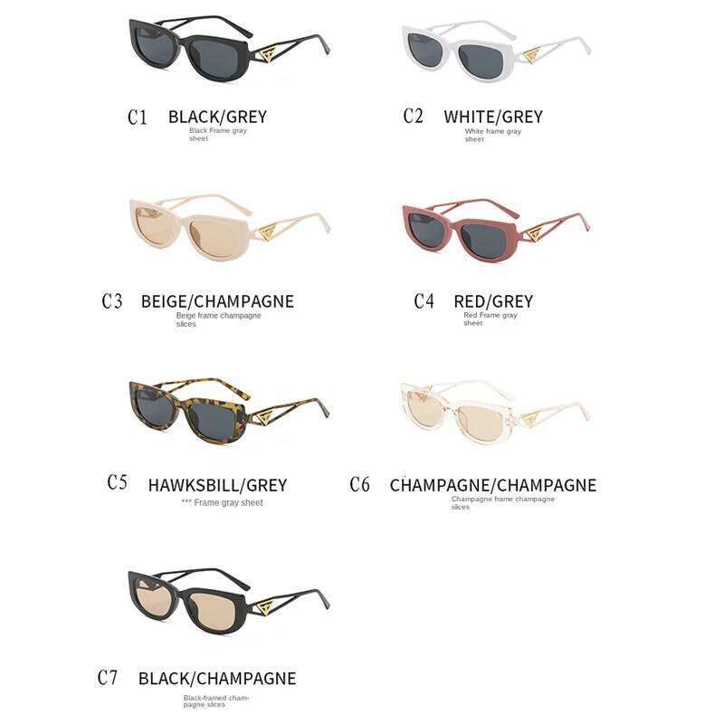 New Small Frame Cat Eye Sunglasses Women Personality Hollow Triangle Sun Glasses Men Trendy Retro Oval Gafas De Sol Mujer Uv400 Chunjinqiuli