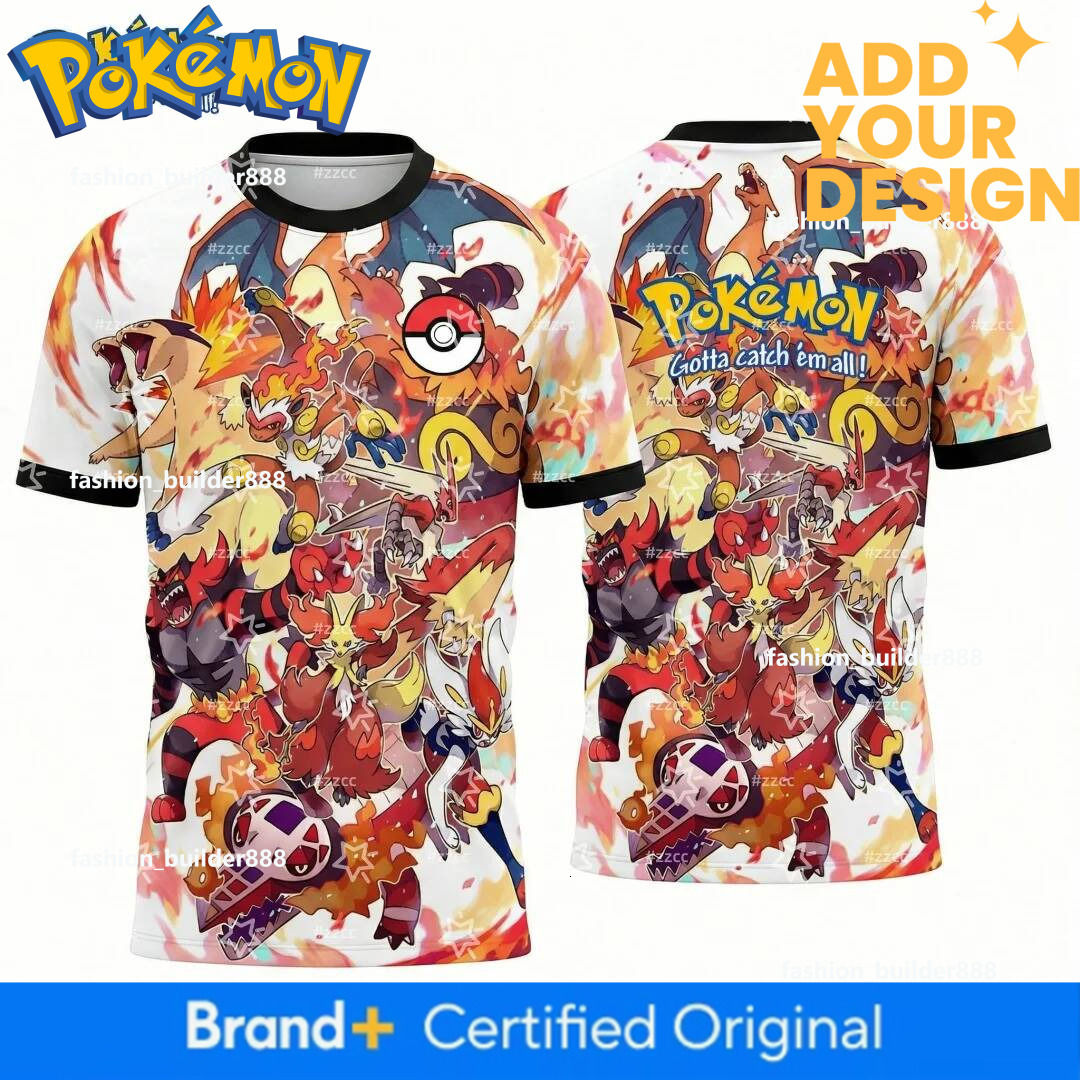Soccer Jerseys (Unisex) Pokemon Graphic Football Jersey Japanese Anime T-Shirt Spring Sports Dry Quickly Men's T-Shirt Kid's Clothing Tee Wo