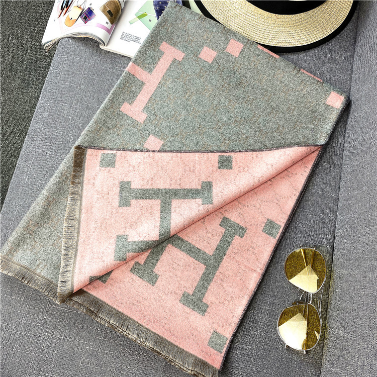 Designer Scarf Silk Scarf Women's Shawl Thick And Warm One-piece Design With Letter Embroidery Pattern Suitable For Outdoor Protection From The C