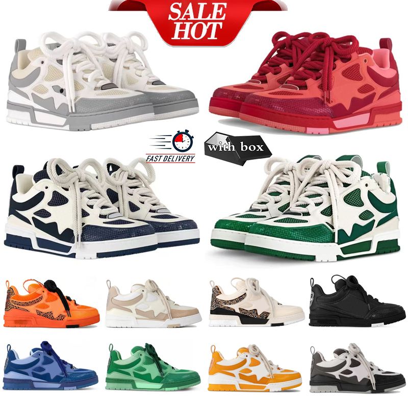 Skate Series Sneakers Designer Shoes Top quality Trainer Chunky Sneaker Casual Shoes Genuine Leather sneaker Men Women Trainers Classic shoes with box Size 35-46