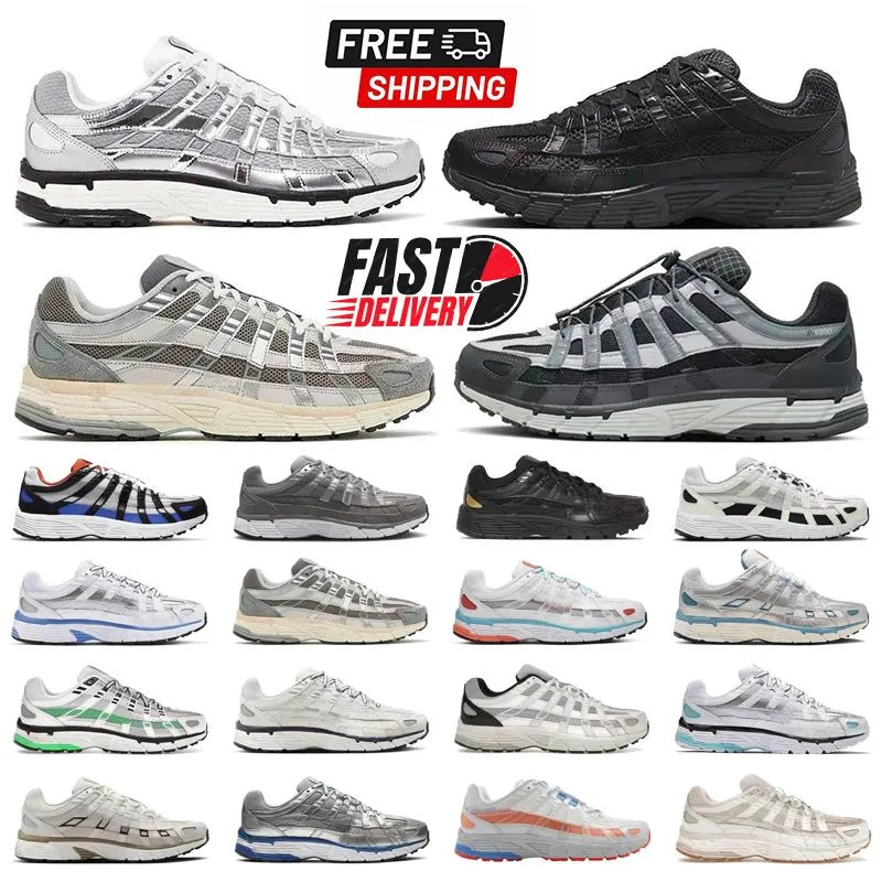 2026 Designer shoes P6000 Training Men's And Women's Sneakers Metal Sier Three Black White Gray Outdoor Sports A Training Casual Shoes Running Shoes
