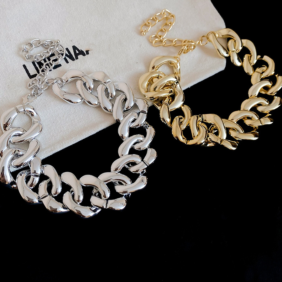 European American retro chain adjustable necklace with unique design, simple stylish collarbone chain, light luxury and high-end feel accessory - view 8