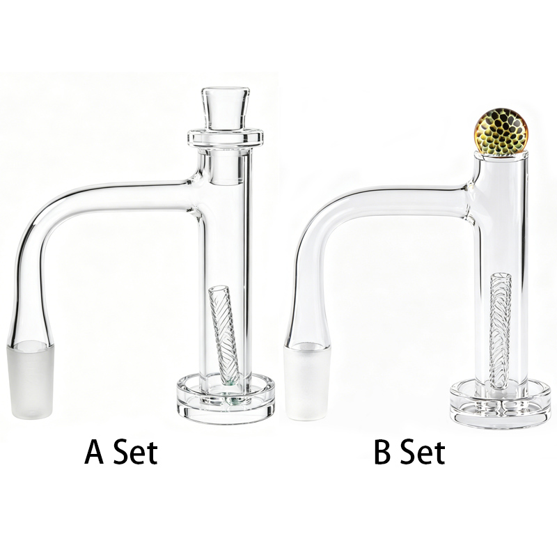 Full Weld Beveled Edge Control Tower Quartz Banger With Cap Pill Terp Pearls Seamless Welded Quartz Banger Nails support Logo Printing