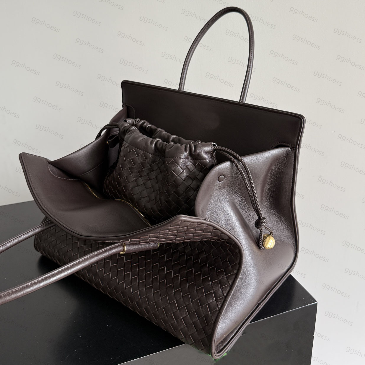 12A Top Quality Barbara Tote Bag Luxury Designer Zipped Tote Bag Large Shoulder Bag Supple Nappa Leather Woven Drawstring Women Handbag