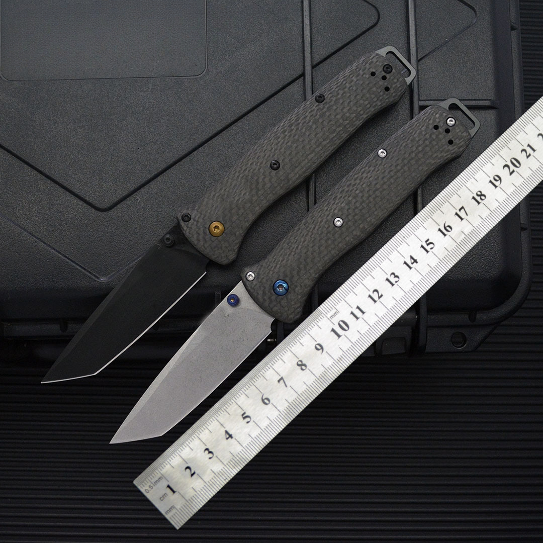 High-Quality Carbon Fiber BM537 Folding Knife with Carbon Fiber Handle, Outdoor Camping Survival Pocket Knife