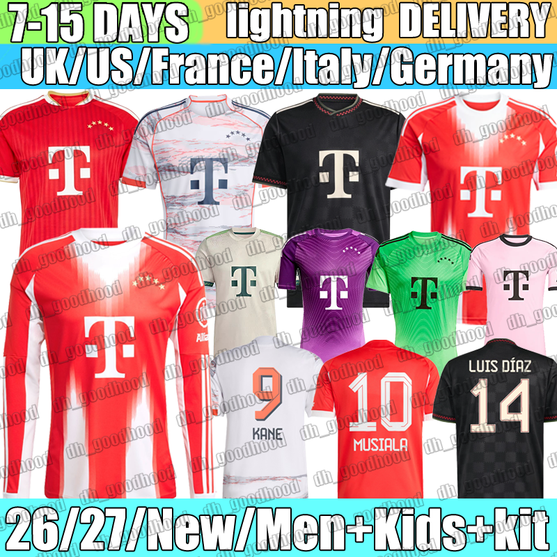 fc bayern 26 27 KANE KIMMICH J. Palhinha Olise Karl GORETZKA Davies Gnabry Soccer Jerseys Musiala Luis Diaz Pavlovie N.JACKSON Bischof 2026 football shirt mens kids kit