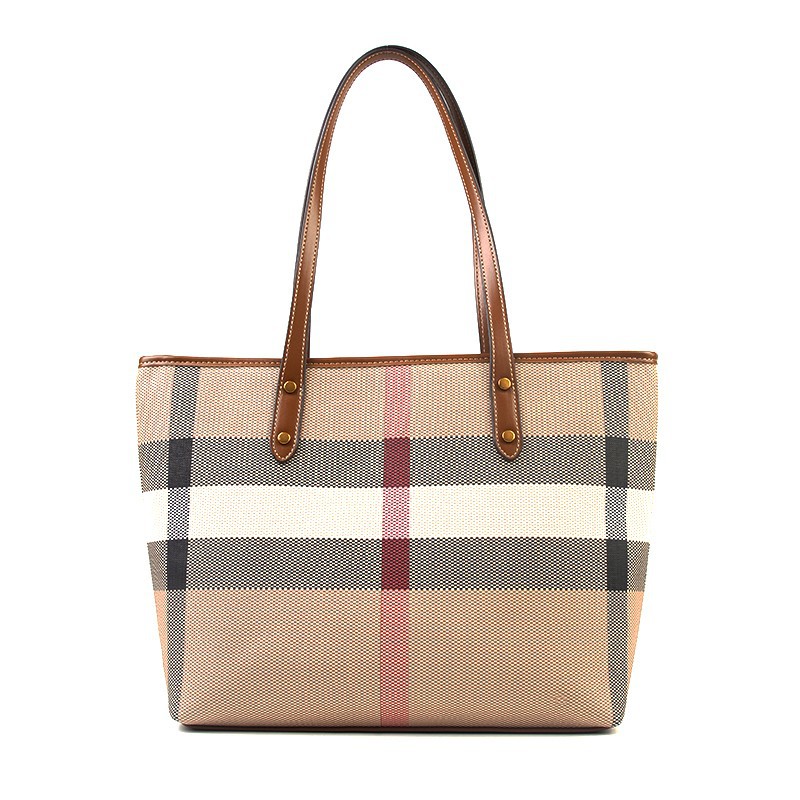 Fashionable large capacity women's tote bag 2026 new plaid design elegant and versatile casual shoulder bag handbag free shipping