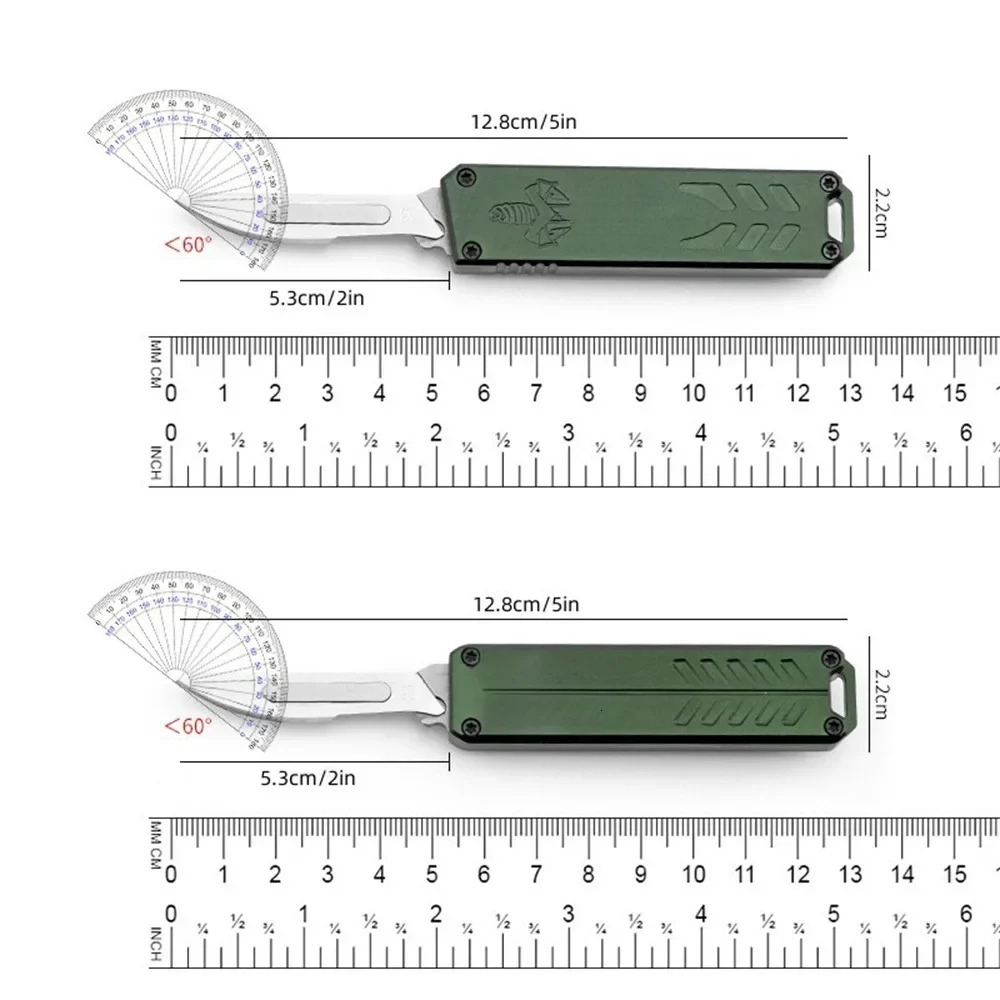 Removable Blades Mini Pocket Assisted Knife Aluminum Alloy Handles Outdoor Camping Cutting Tools for Gifts