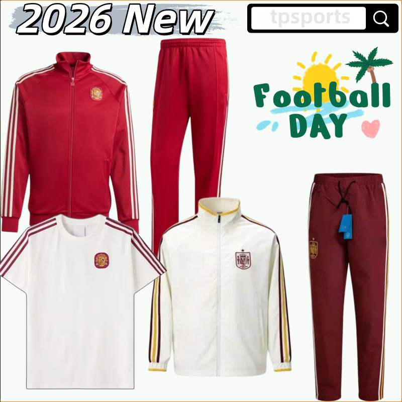 Spain 2026 27 tracksuit long sleeve coat MARTINELLI football shirt REVERSIBLE jersey windbreaker Two sided suit 1996 kit zipper Espana jacket