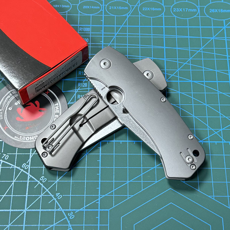 C186 Pocket Folding Knife Real Blade Titanium Alloy Handle Ceramic Bearing Camping Outdoor EDC Utility Knife Pocket Knife
