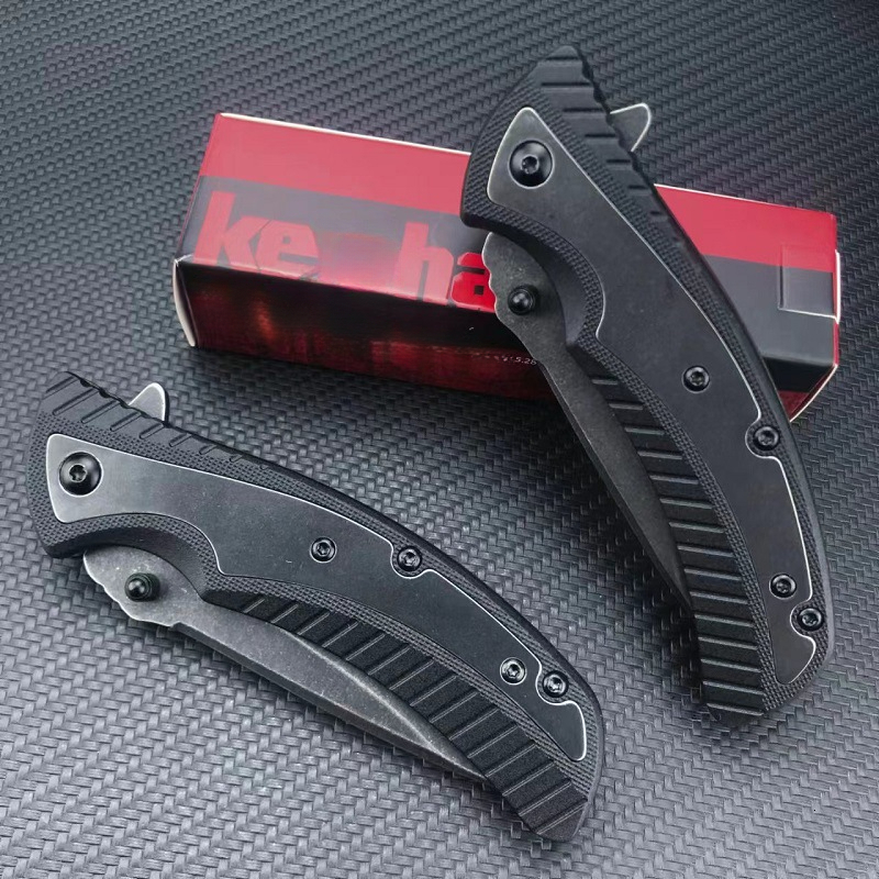 KS1312BW Tactical Folding Knife Survival Rescue Tool Knife Nylon Fiber Inlaid 420 Steel Handle Camping Hunting EDC Folding Knife