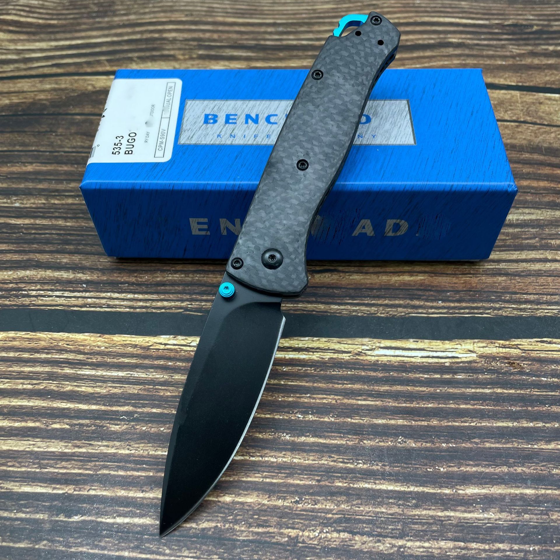 BM 535 Folding Knife Damascus steel Blade Carbon Fiber Handles Sharp Field Hunting Knife Survival Tactical Tool with Pocket Clip Pocket Knife