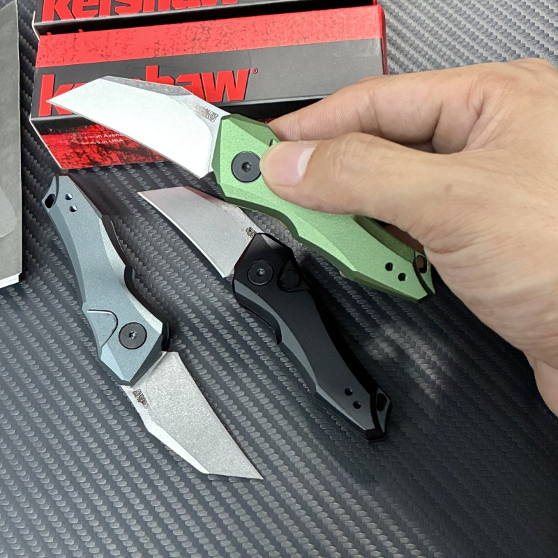 KS 7350 Outdoor Folding Knife 8Cr13MoV Steel Blade Aluminum Handle Camping Survival Fishing Everyday Carry Cutting Tool