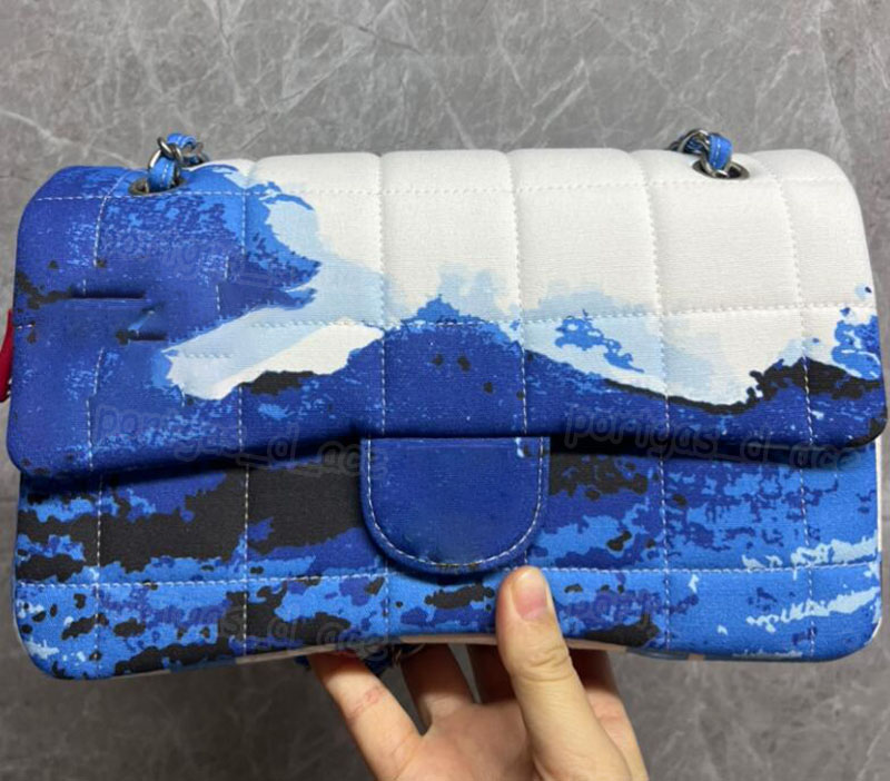 Luxury Beach Surf Canvas Chain Bag For Women Designer Elegant Evening Bag Vacation Street Style Wedding Dinner Party Bags