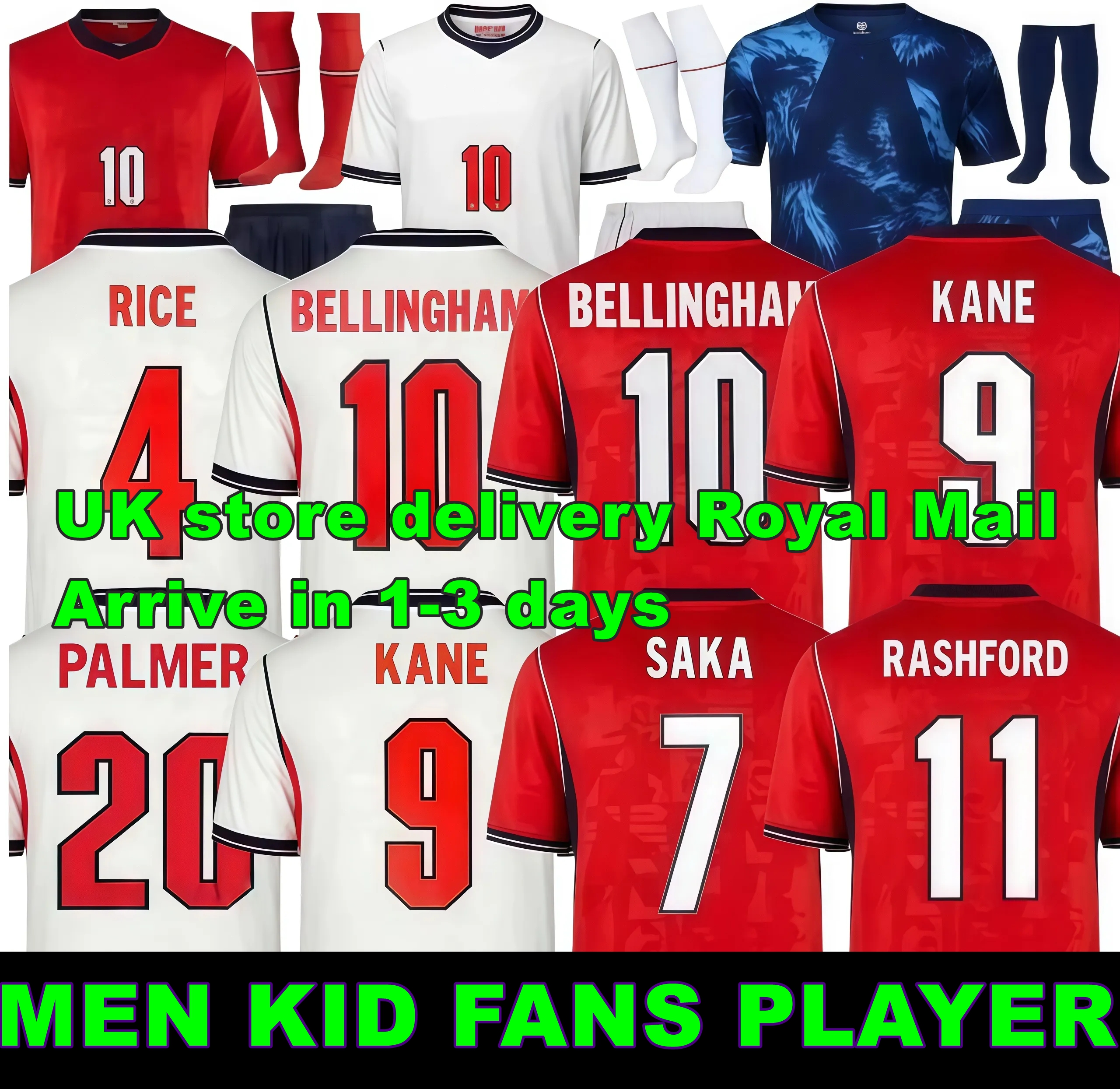 UK Stock 2026 England World Cup football shirt KANE BELLINGHAM Soccer Jersey RICE FODEN GORDON PALMER PICKFORD Saka england kit RUSSO BRONZE Palace Wo