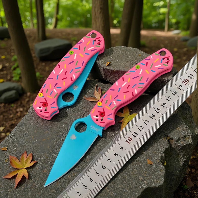 C81 donut folding with aluminum alloy handle, outdoor camping survival knife, high hardness pocket portable knife Pocket Knife
