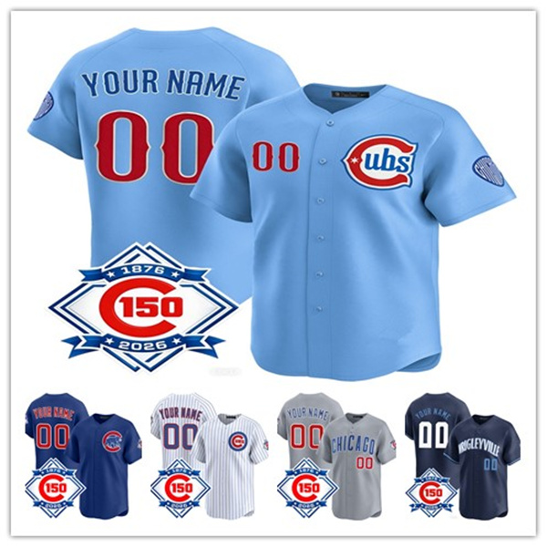 2026 Cubs 150th Anniversary Baseball Jersey Ryne Sandberg Dansby Swanson Pete Crow-Armstrong Alex Bregman Seiya Suzuki Nico Hoerner Ian Michael Busch Shota Imanaga