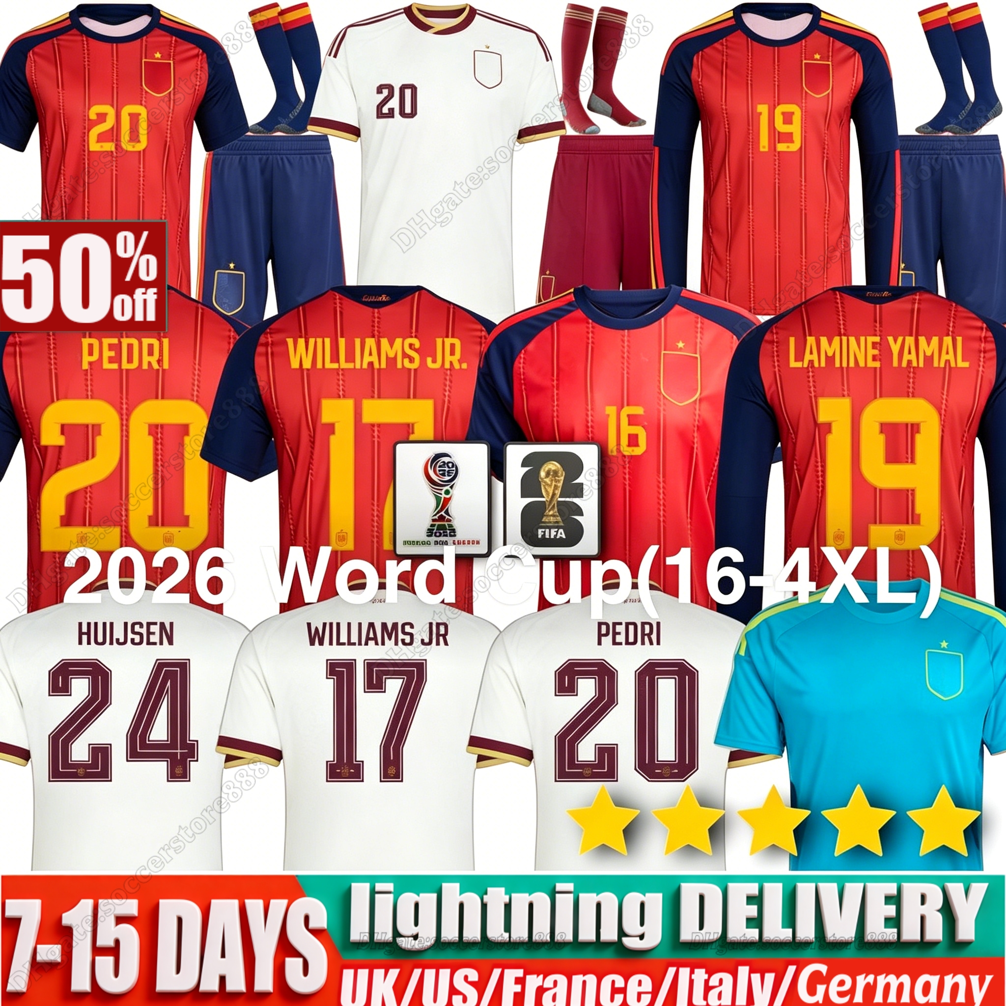 Spain Soccer Jersey 2025 26 27 Hommes Kid Kit Espana Football Shirt Espagne Torres Rodrigo Pedri Lamine Yamal Morata Away Team Maillot Camiseta Fans version