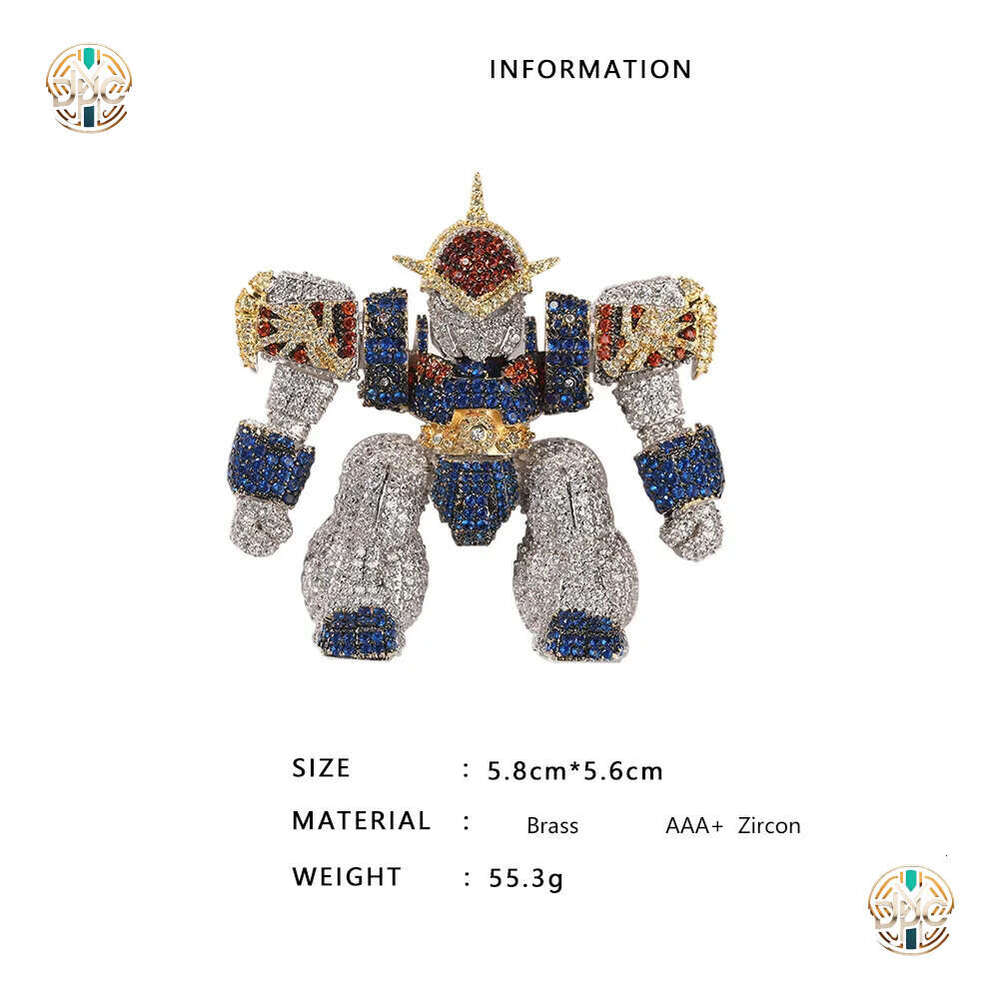 Hip Hop 3D Dragon Warrior Pendant Necklace TopBling Zirconia Real Gold Plated Boy Mens Jewelry - view 6